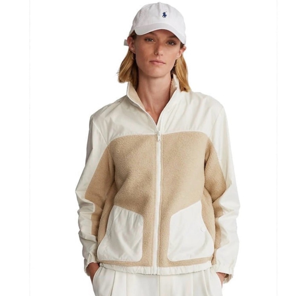RLX Golf Ralph Lauren Sherpa Hybrid Jacket Women’s Medium White Beige Full Zip